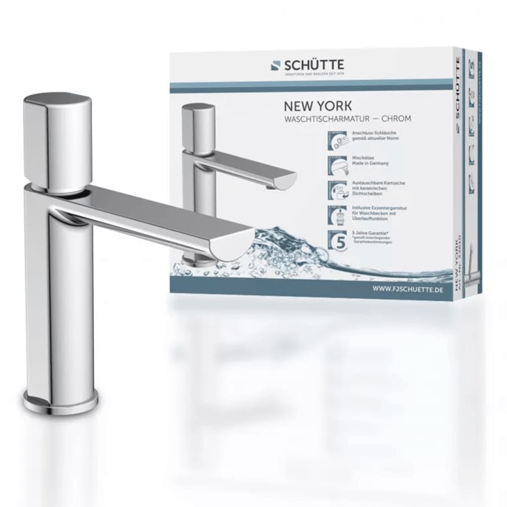 SCHÜTTE Waschtischarmatur NEW YORK Chrom - Premium Armaturen - Just €158.29! Shop now at homesales4u