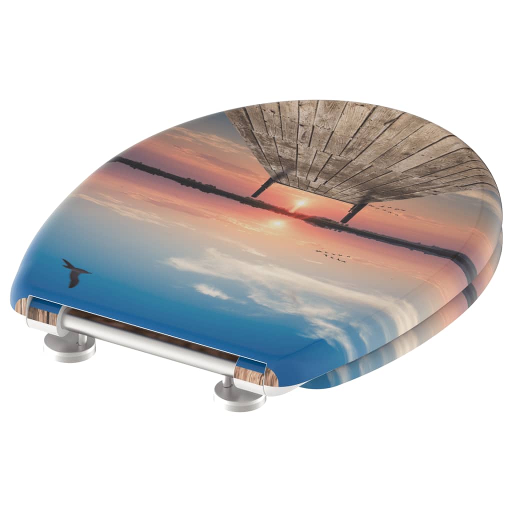 SCHÜTTE WC-Sitz mit Absenkautomatik Schnellverschluss SUNSET SKY - Premium Toilettensitze - Just €60.16! Shop now at homesales4u
