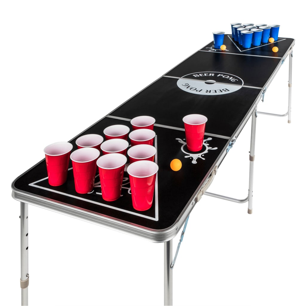Beer-Pong-Klapptisch Höhenverstellbar Schwarz - Premium Bierpong-Tische - Just €130.88! Shop now at homesales4u