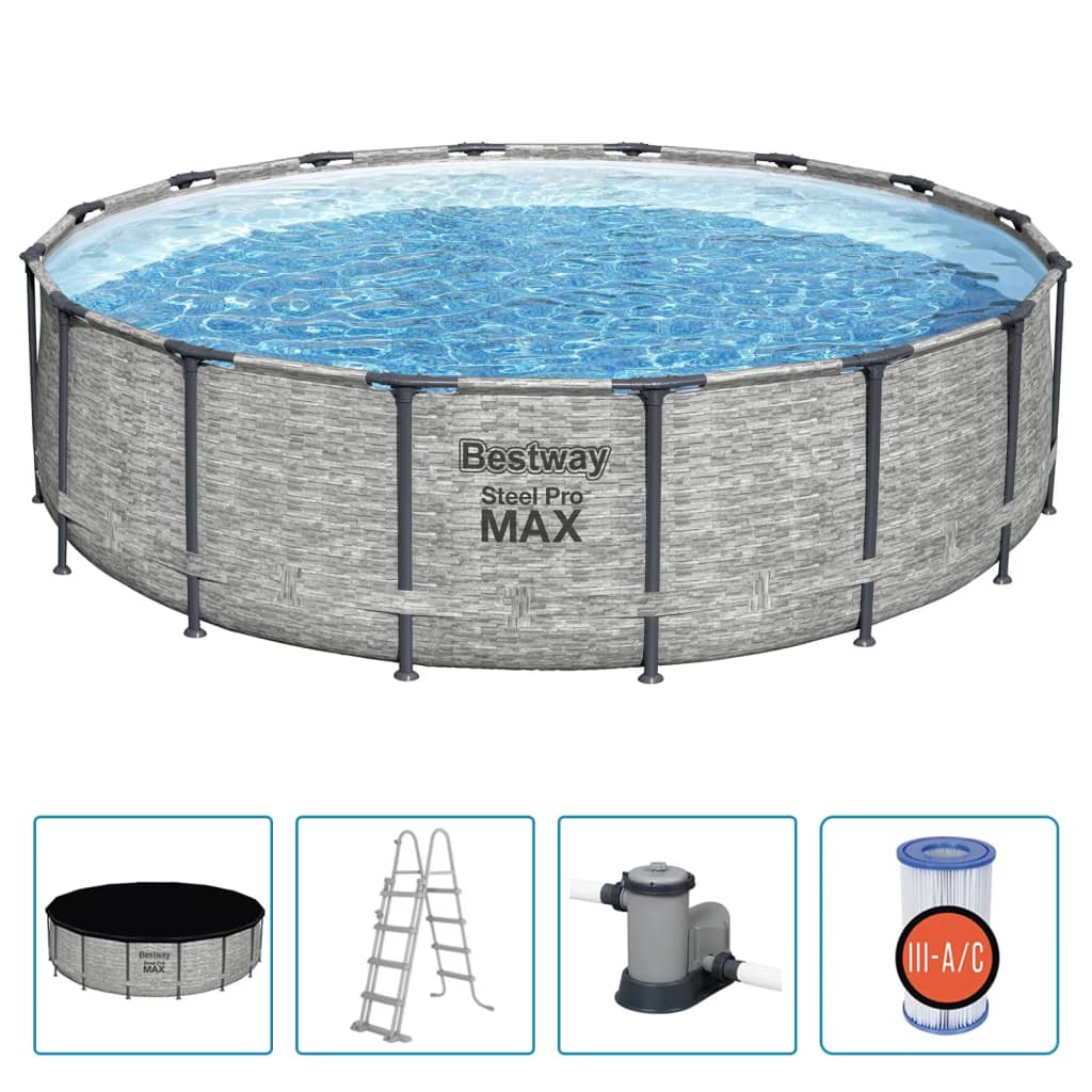 Power Steel Swimming Pool Rund 488x122 cm - Premium Pools - Just €798.97! Shop now at homesales4u