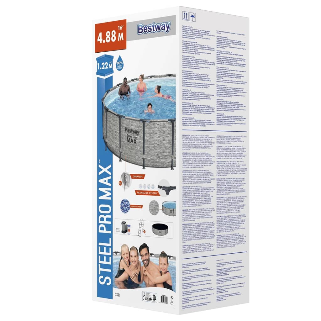 Power Steel Swimming Pool Rund 488x122 cm - Premium Pools - Just €798.97! Shop now at homesales4u