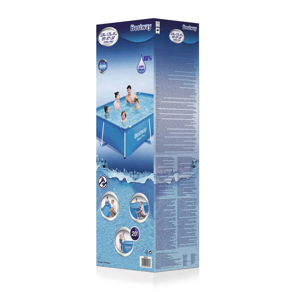 Steel Pro Swimming Pool mit Stahlrahmen 259x170x61 cm 56403 - Premium Pools - Just €107.71! Shop now at homesales4u