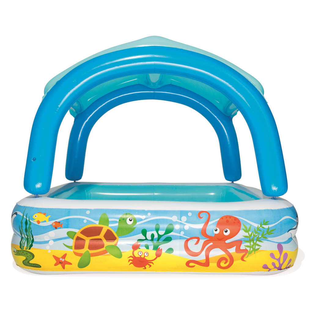 Spielbecken mit Vordach Blau 140 x 140 x 114 cm 52192 - Premium Pools - Just €66.24! Shop now at homesales4u