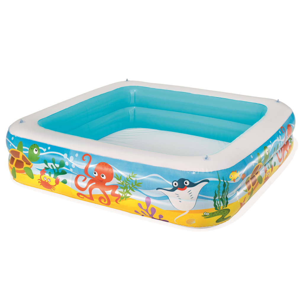 Spielbecken mit Vordach Blau 140 x 140 x 114 cm 52192 - Premium Pools - Just €66.24! Shop now at homesales4u
