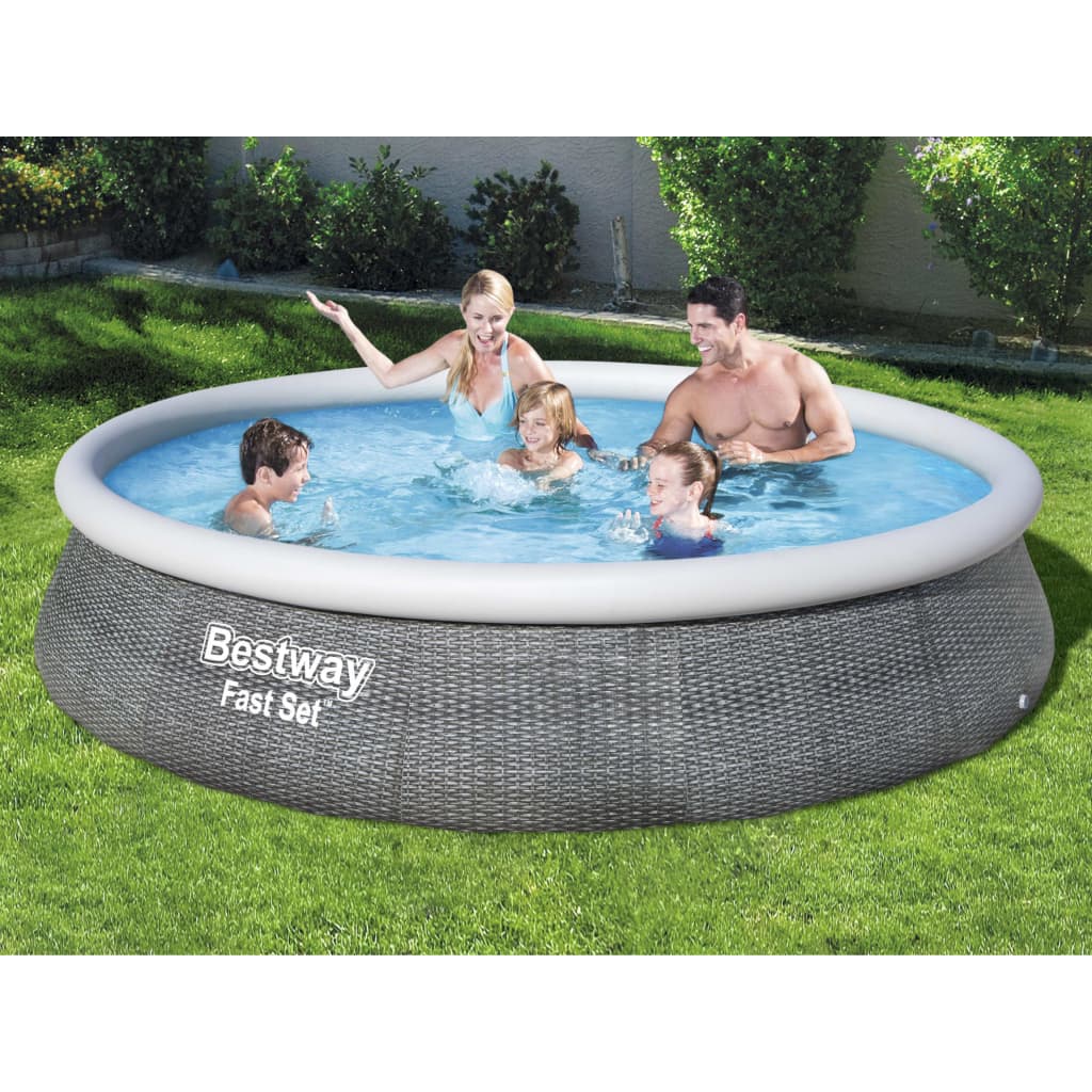 Fast Set Aufblasbares Pool-Set mit Pumpe 396x84 cm - Premium Pools - Just €159.54! Shop now at homesales4u