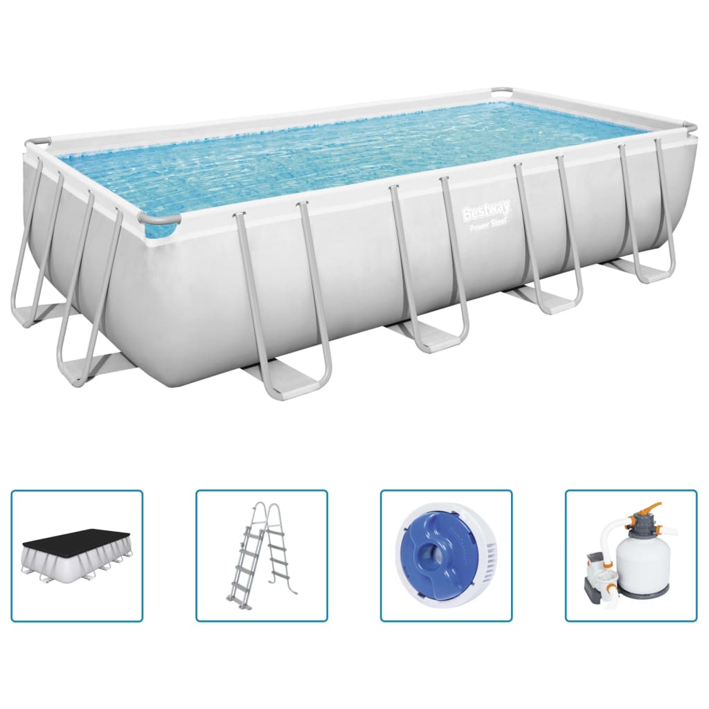 Power Steel Swimmingpool-Set Rechteckig 549x274x122 cm - Premium Pools - Just €1096.56! Shop now at homesales4u
