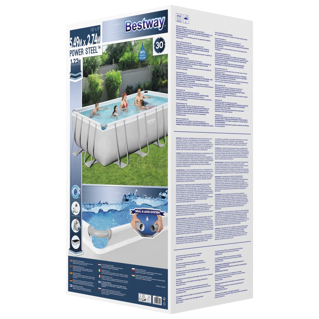 Power Steel Swimmingpool-Set Rechteckig 549x274x122 cm - Premium Pools - Just €1096.56! Shop now at homesales4u