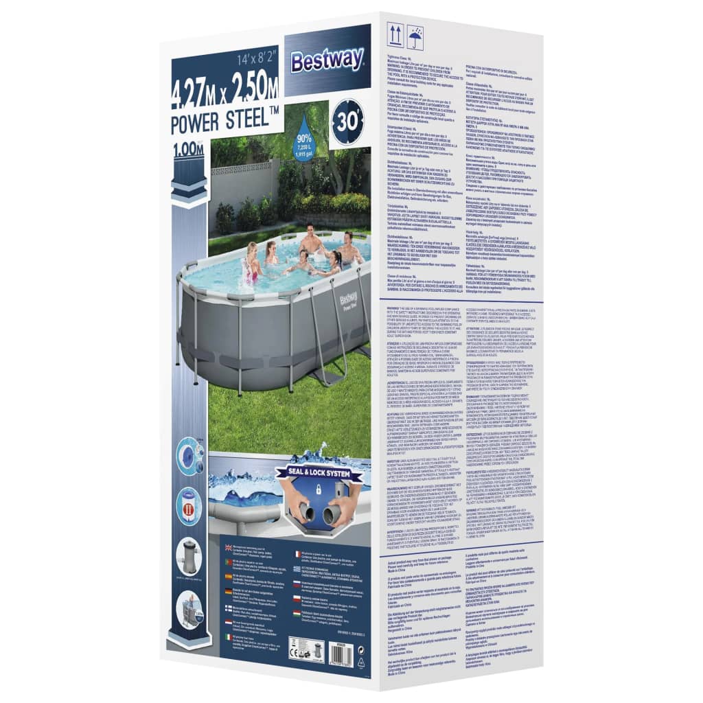 Power Steel Aufstellpool Oval 427x250x100 cm - Premium Pools - Just €830.60! Shop now at homesales4u