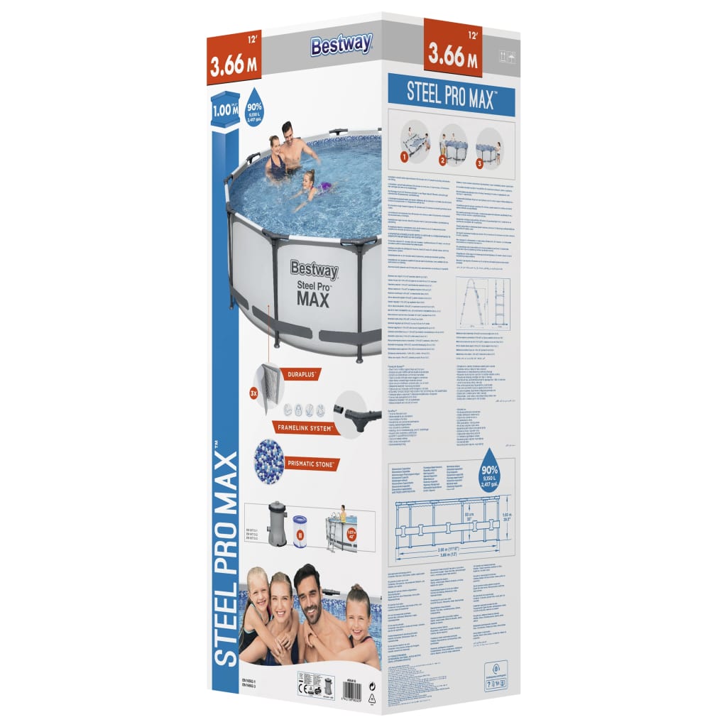 Steel Pro MAX Swimmingpool-Set 366x100 cm - Premium Pools - Just €422.93! Shop now at homesales4u