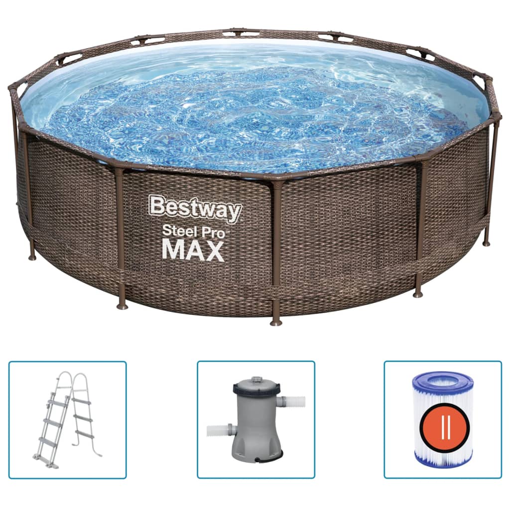 Steel Pro MAX Swimmingpool-Set Deluxe Series Rund 366x100 cm - Premium Pools - Just €438.82! Shop now at homesales4u