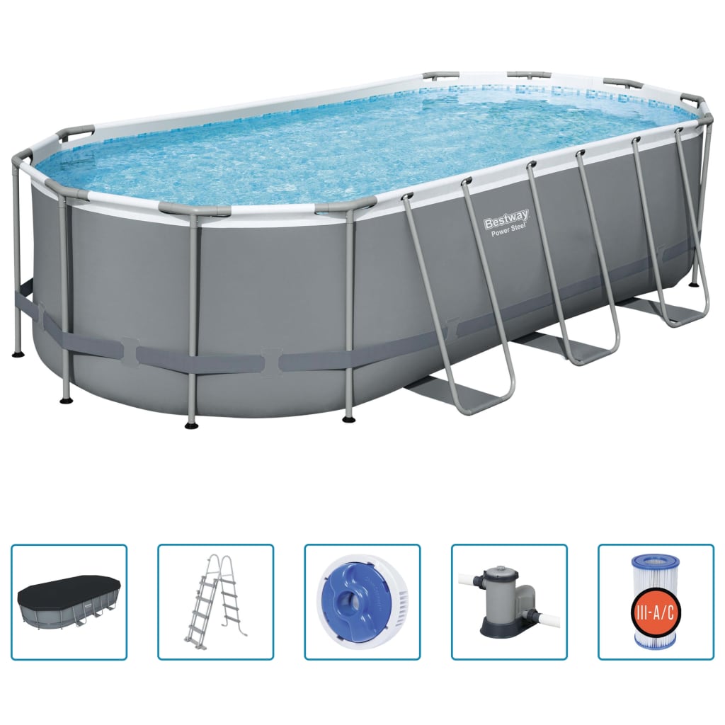 Power Steel Aufstellpool Oval 549x274x122 cm - Premium Pools - Just €1257.09! Shop now at homesales4u