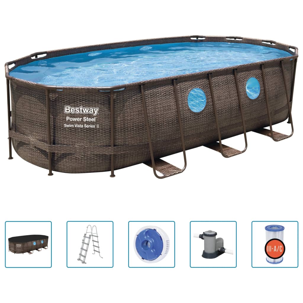 Power Steel Swim Vista Series Swimmingpool-Set 549x274x122 cm - Premium Pools - Just €1275.73! Shop now at homesales4u