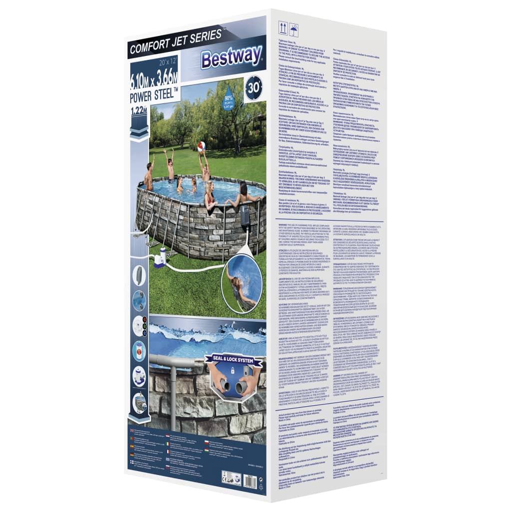 Pool-Set Power Steel Comfort Jet Series Oval 610x366x122 cm - Premium Pools - Just €1482.66! Shop now at homesales4u