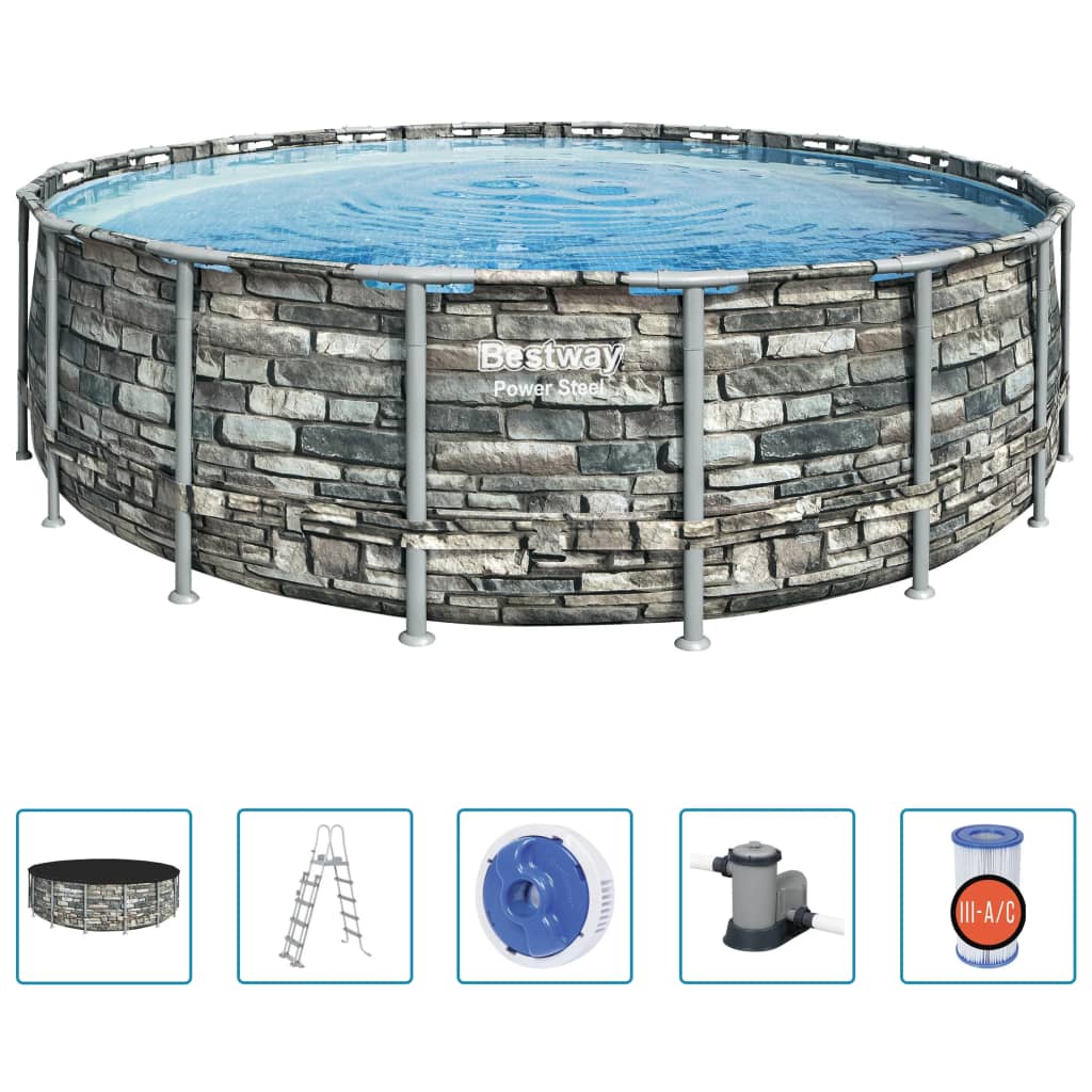 Power Steel Swimming Pool 549x132 cm - Premium Pools - Just €1172.25! Shop now at homesales4u