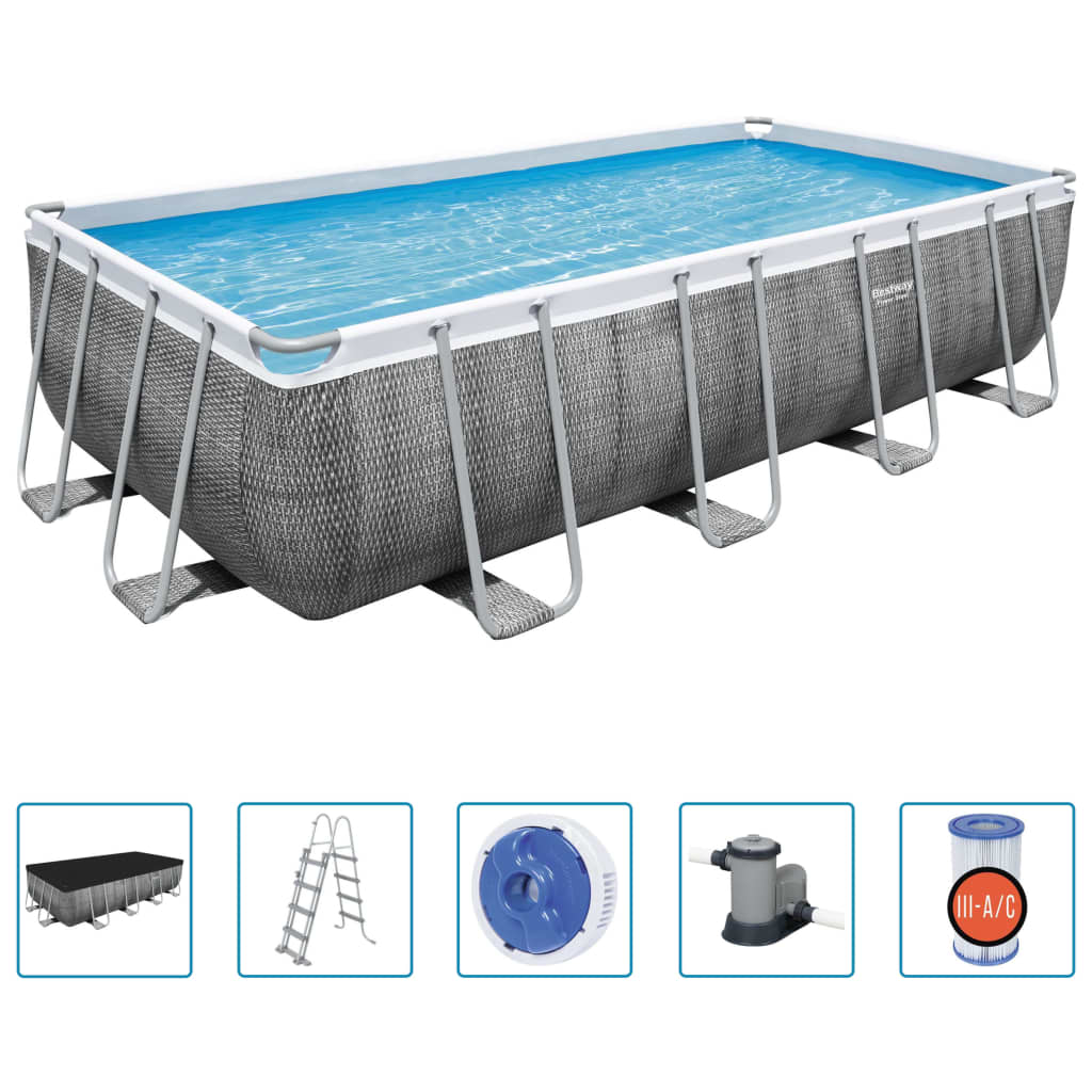 Power Steel Swimmingpool-Set Rechteckig 549x274x122 cm - Premium Pools - Just €1056.06! Shop now at homesales4u