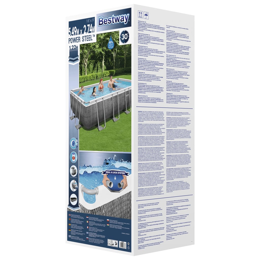 Power Steel Swimmingpool-Set Rechteckig 549x274x122 cm - Premium Pools - Just €1056.06! Shop now at homesales4u