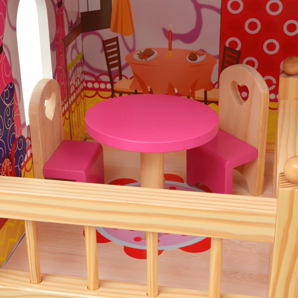 3-Stöckiges Puppenhaus Holz 60 x 30 x 90 cm - Premium Puppenhäuser - Just €122.63! Shop now at homesales4u