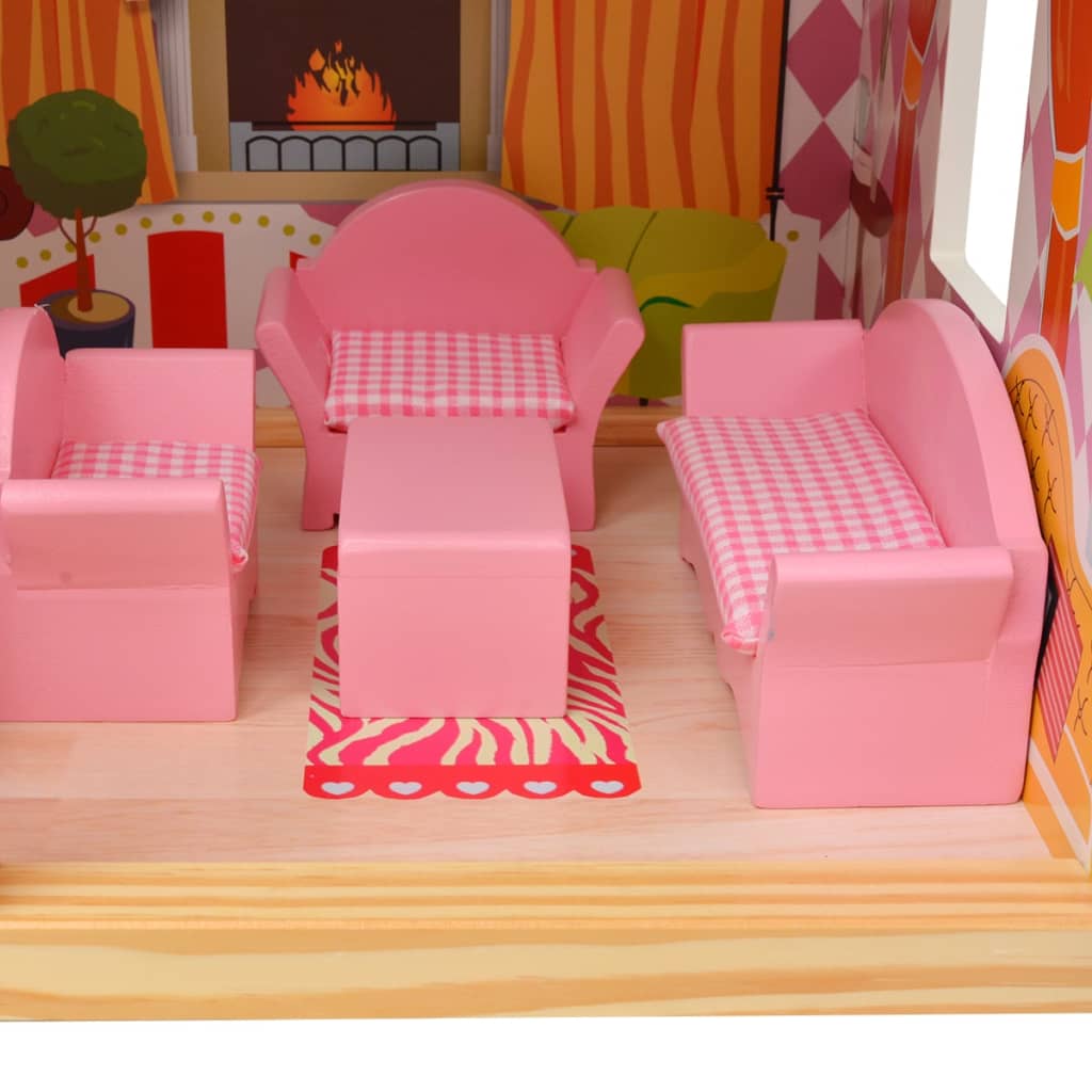 3-Stöckiges Puppenhaus Holz 60 x 30 x 90 cm - Premium Puppenhäuser - Just €122.63! Shop now at homesales4u
