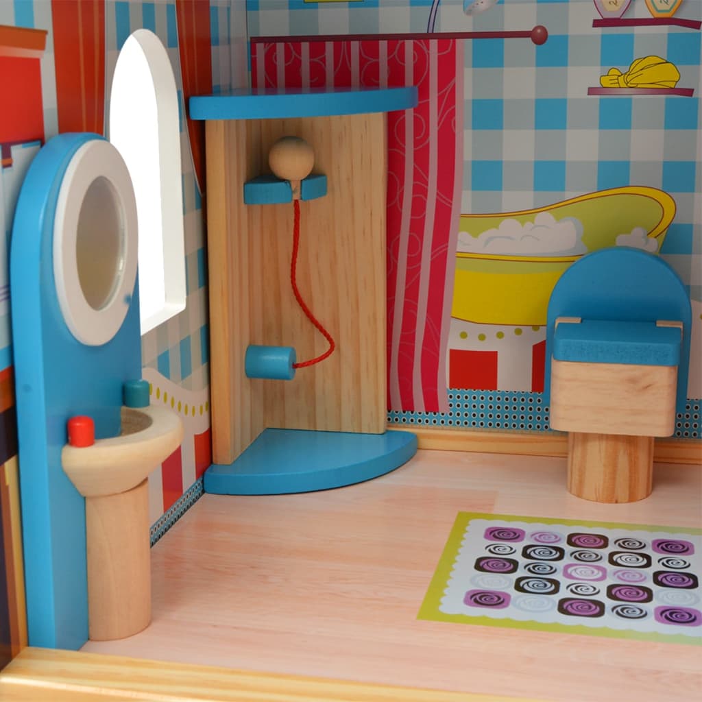 3-Stöckiges Puppenhaus Holz 60 x 30 x 90 cm - Premium Puppenhäuser - Just €122.63! Shop now at homesales4u