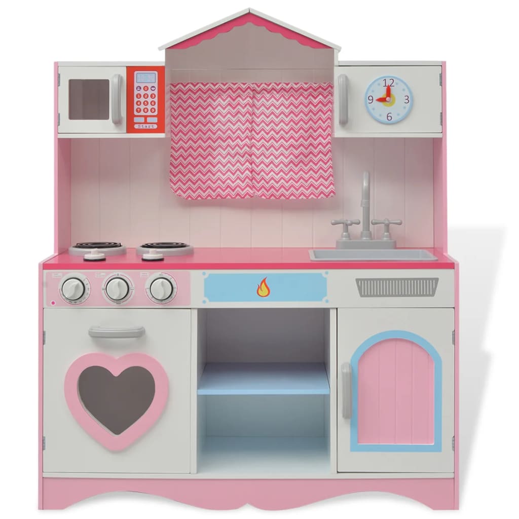 Spielzeugküche Holz 82×30×100 cm Rosa und Weiß - Premium Spielzeug-Küchen & Spielzeug-Lebensmittel - Just €181.78! Shop now at homesales4u