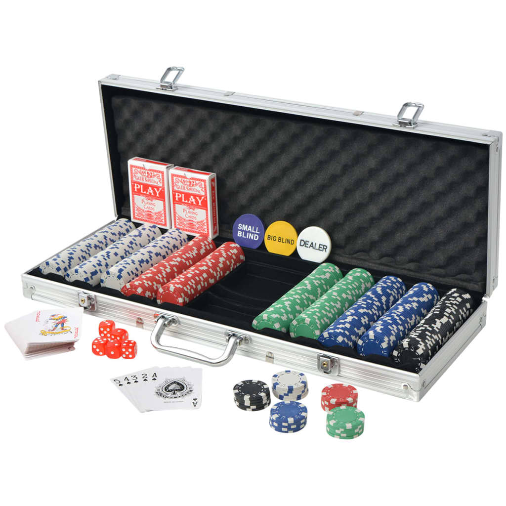 Poker Set mit 500 Chips Aluminium - Premium Poker-Spiel-Sets - Just €73.95! Shop now at homesales4u