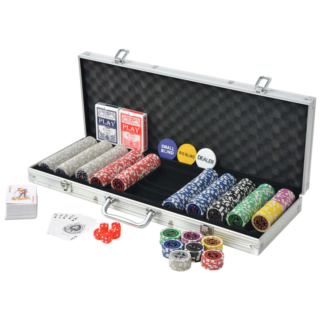 Poker Set mit 500 Laserchips Aluminium - Premium Poker-Spiel-Sets - Just €83.47! Shop now at homesales4u