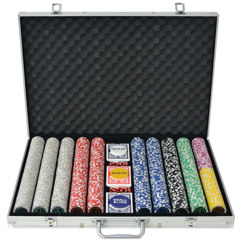 Poker Set mit 1.000 Laserchips Aluminium - Premium Poker-Spiel-Sets - Just €135.58! Shop now at homesales4u