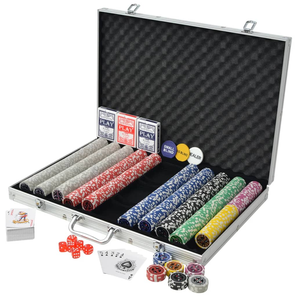 Poker Set mit 1.000 Laserchips Aluminium - Premium Poker-Spiel-Sets - Just €135.58! Shop now at homesales4u