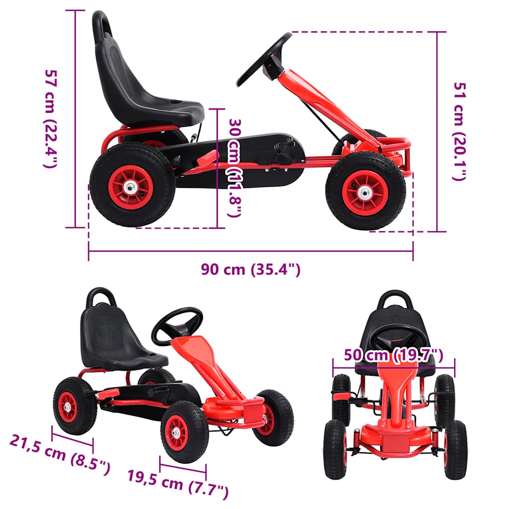 Pedal Go-Kart mit Luftreifen Rot - Premium Lauflernwagen & Rutsch- & Tretfahrzeuge - Just €160.47! Shop now at homesales4u