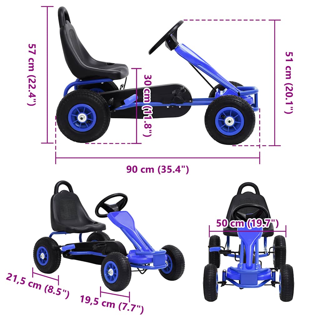 Pedal Go-Kart mit Luftreifen Blau - Premium Lauflernwagen & Rutsch- & Tretfahrzeuge - Just €156.11! Shop now at homesales4u