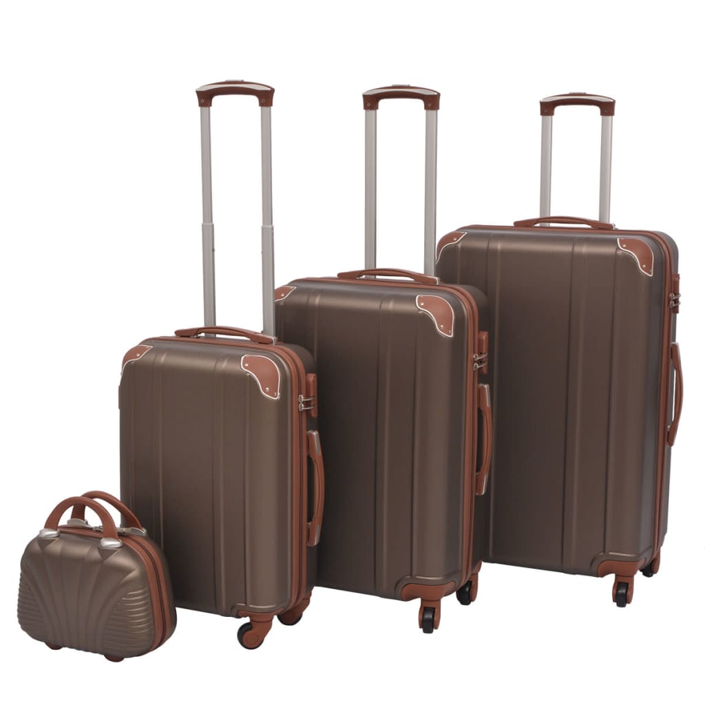 Vierteiliges Hartschalen-Trolley-Set Kaffeebraun - Premium Reisekoffer - Just €182.12! Shop now at homesales4u