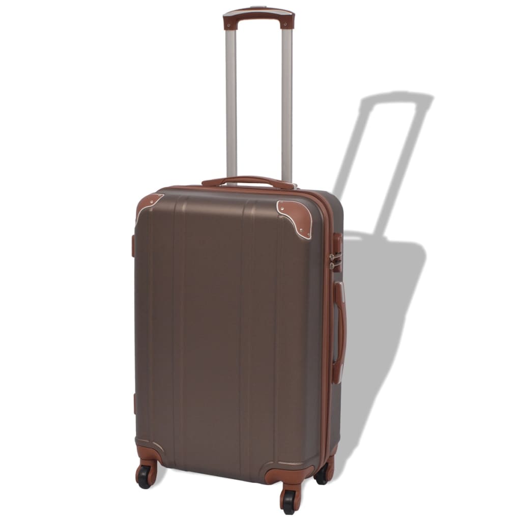 Vierteiliges Hartschalen-Trolley-Set Kaffeebraun - Premium Reisekoffer - Just €182.12! Shop now at homesales4u