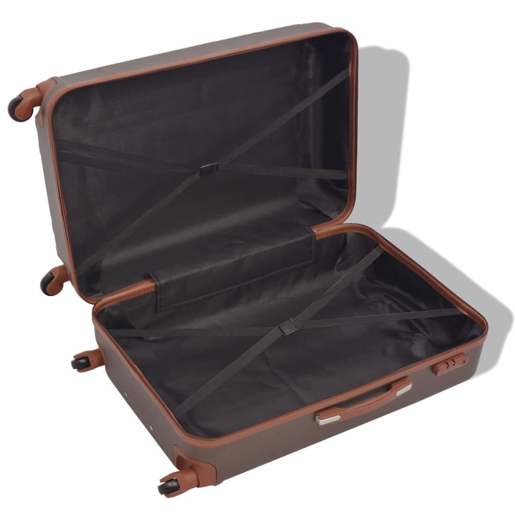 Vierteiliges Hartschalen-Trolley-Set Kaffeebraun - Premium Reisekoffer - Just €182.12! Shop now at homesales4u