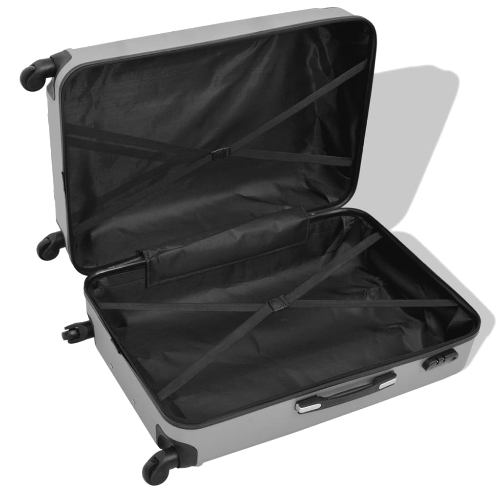 Vierteiliges Hartschalen-Trolley-Set Silber - Premium Reisekoffer - Just €177.84! Shop now at homesales4u