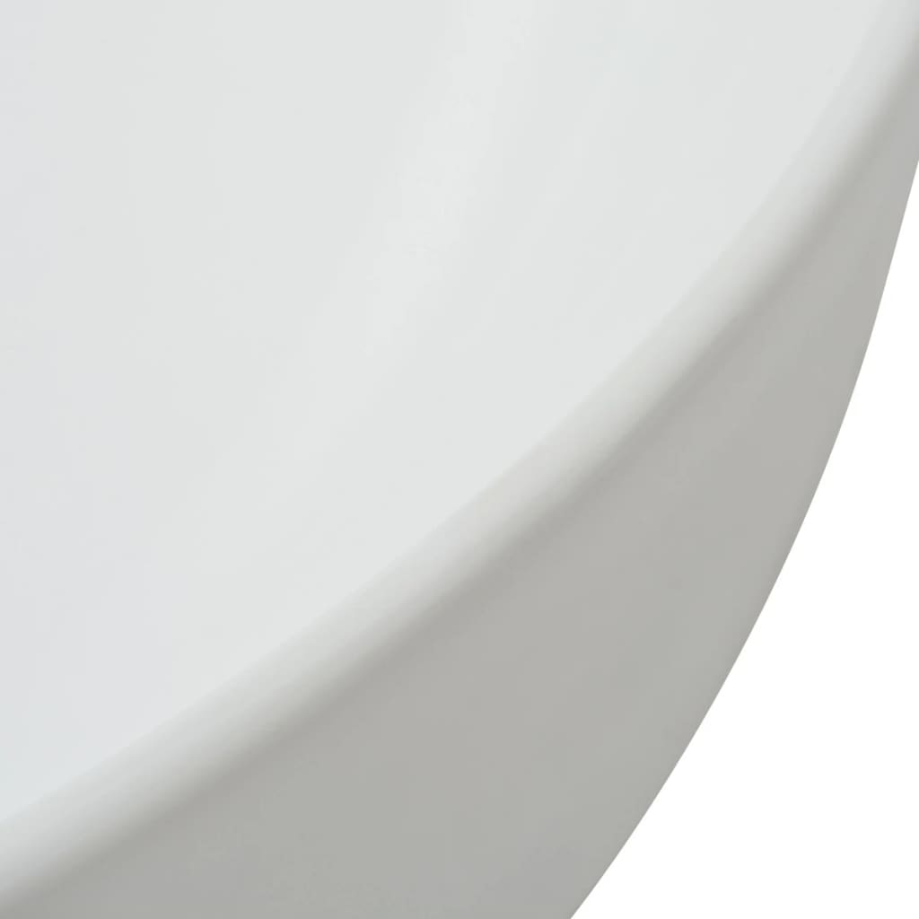 Waschbecken Rund Keramik Weiß 41,5 x 13,5 cm - Premium Badezimmer-Waschbecken - Just €73.57! Shop now at homesales4u