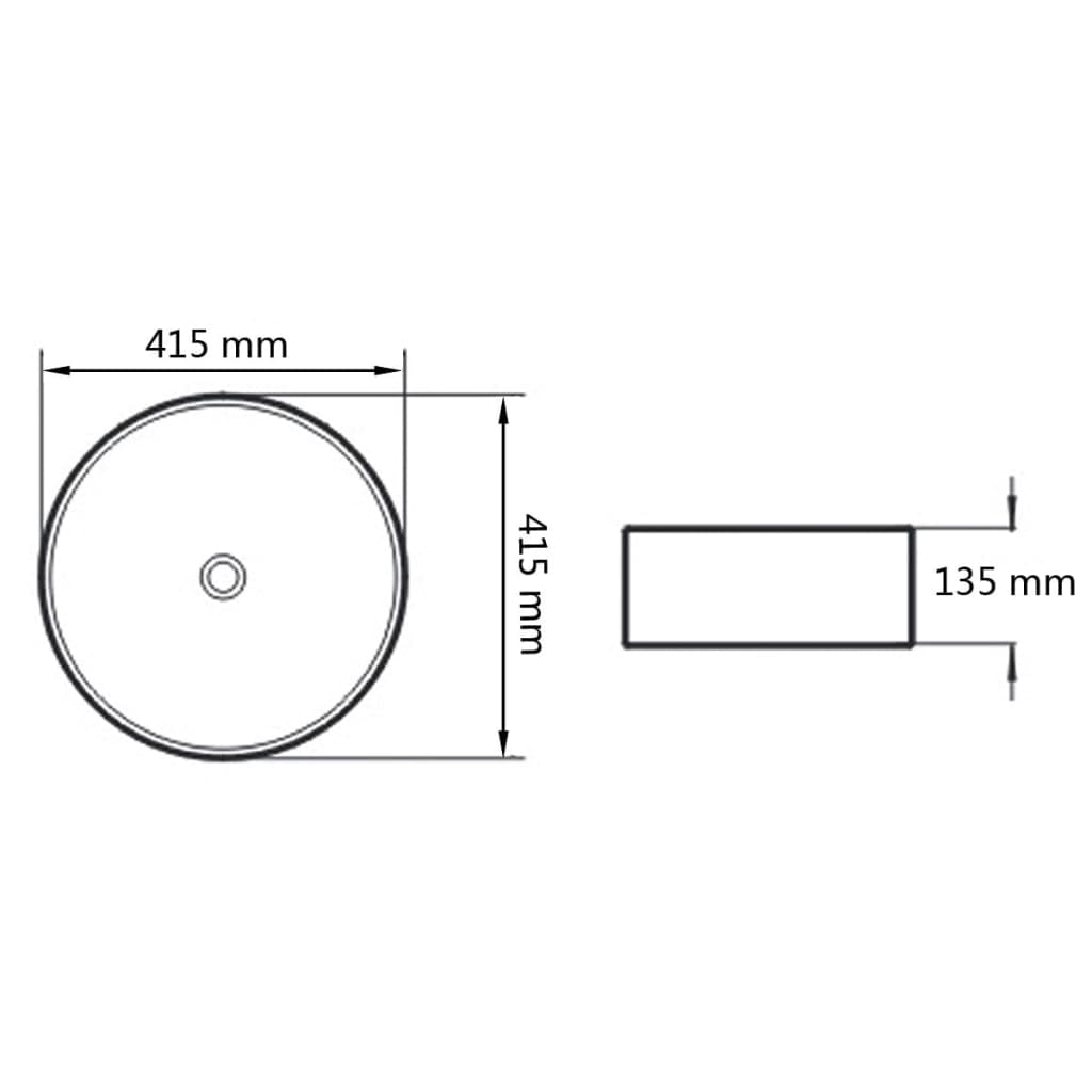 Waschbecken Rund Keramik Weiß 41,5 x 13,5 cm - Premium Badezimmer-Waschbecken - Just €73.57! Shop now at homesales4u