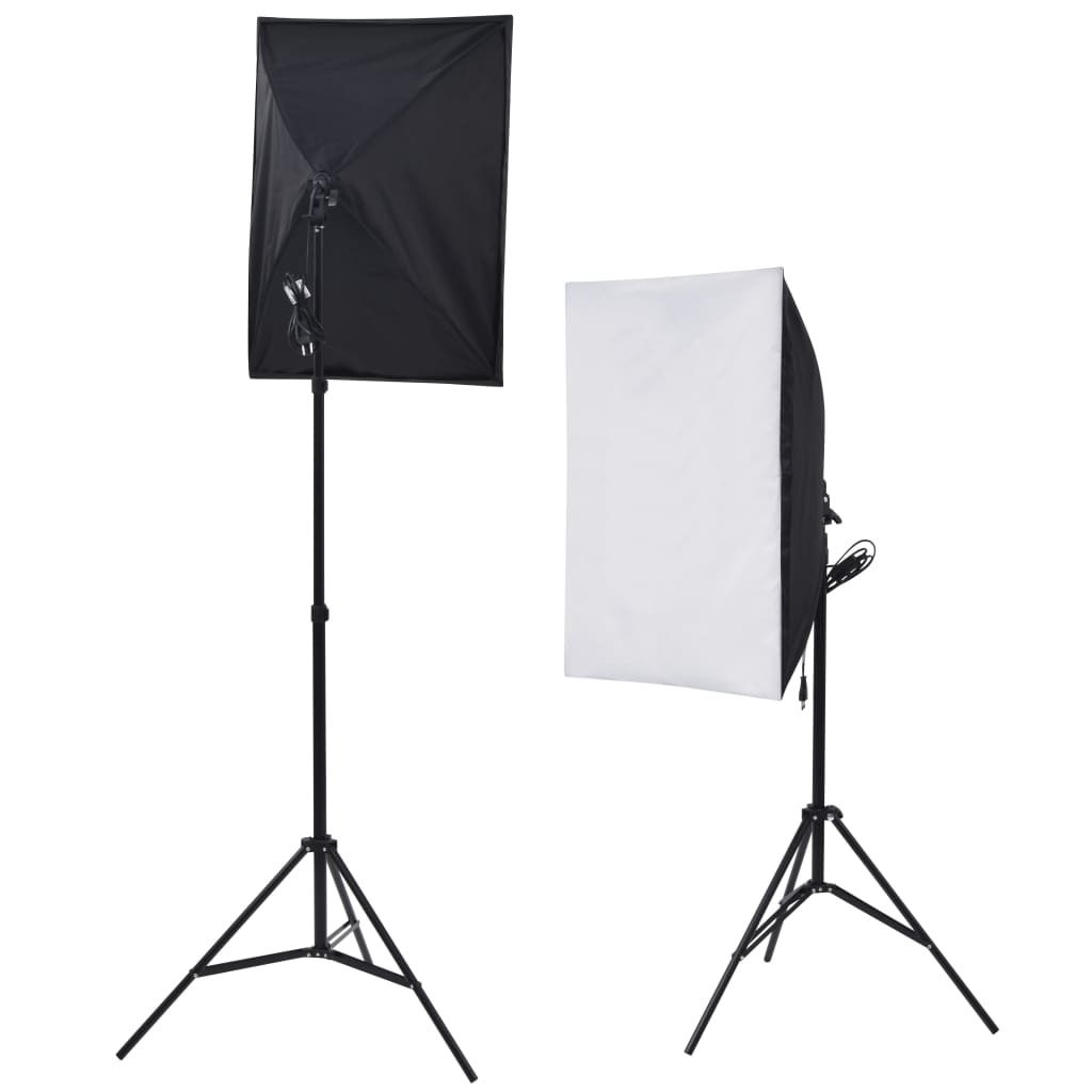 Fotostudio-Set 5 farbige Hintergründe & 2 Softboxen - Premium Studioscheinwerfer & -blitzgeräte - Just €204.73! Shop now at homesales4u