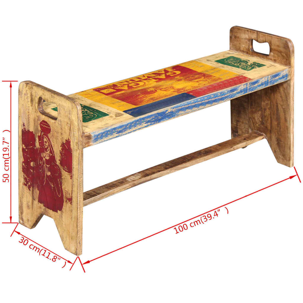 Sitzbank Cola Altholz 100x30x50 cm - Premium Truhen- & Flurbänke - Just €198.47! Shop now at homesales4u