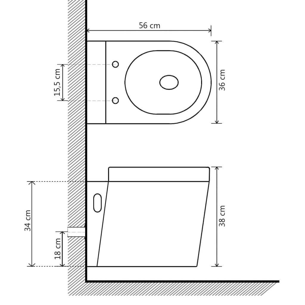 Wandmontierte Toilette Keramik Weiß - Premium Toiletten - Just €166.33! Shop now at homesales4u