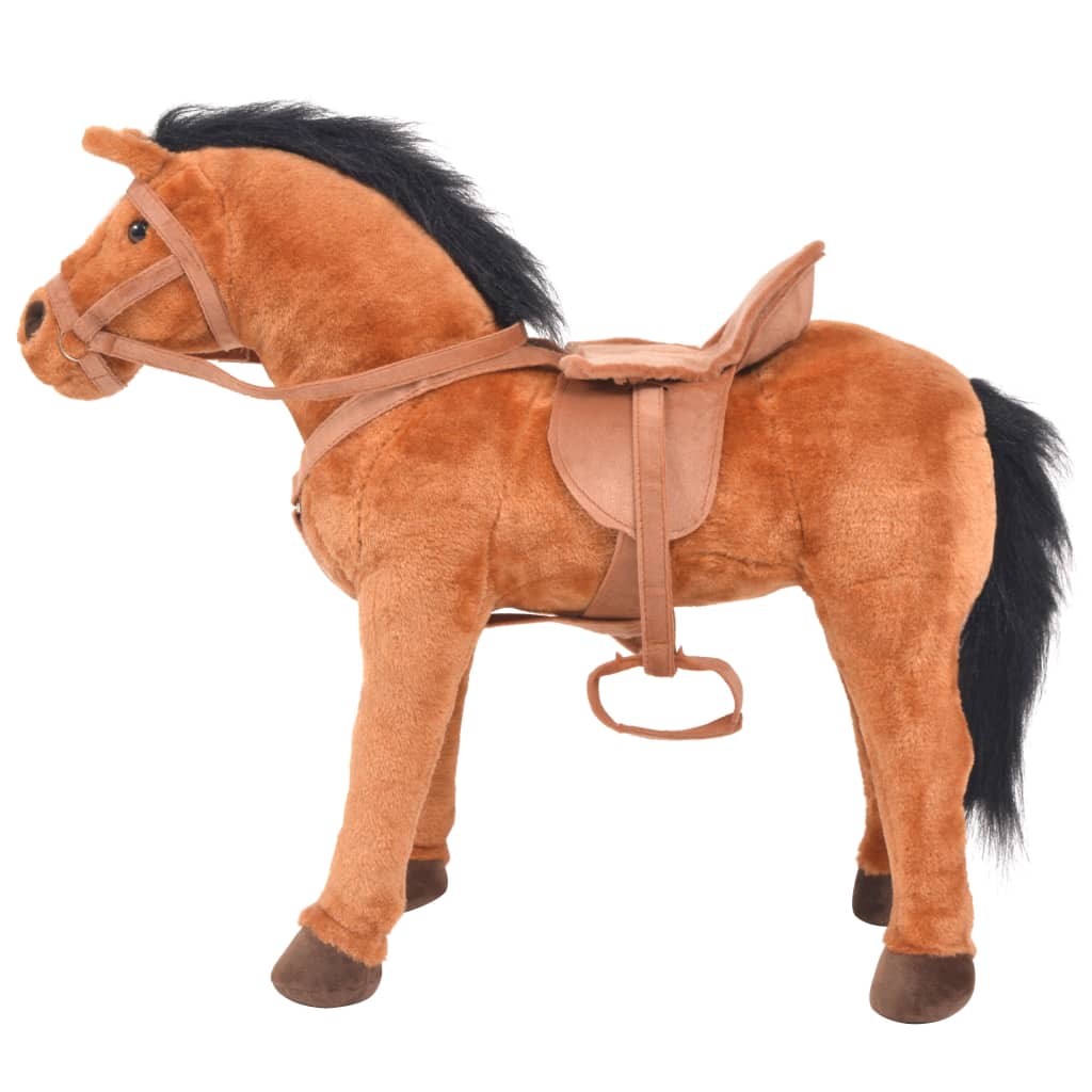 Plüschtier Pferd Stehend Plüsch Braun - Premium Stofftiere - Just €99.02! Shop now at homesales4u