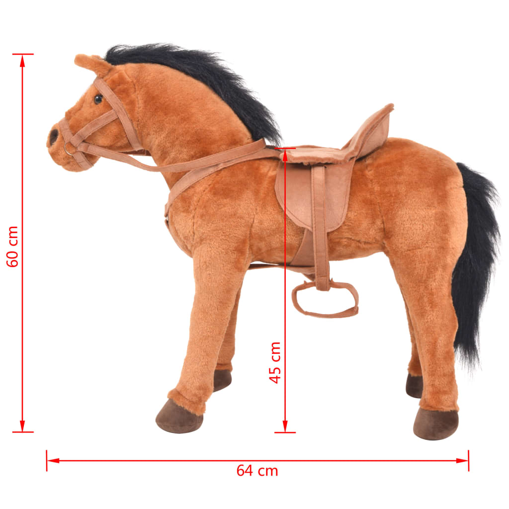 Plüschtier Pferd Stehend Plüsch Braun - Premium Stofftiere - Just €99.02! Shop now at homesales4u