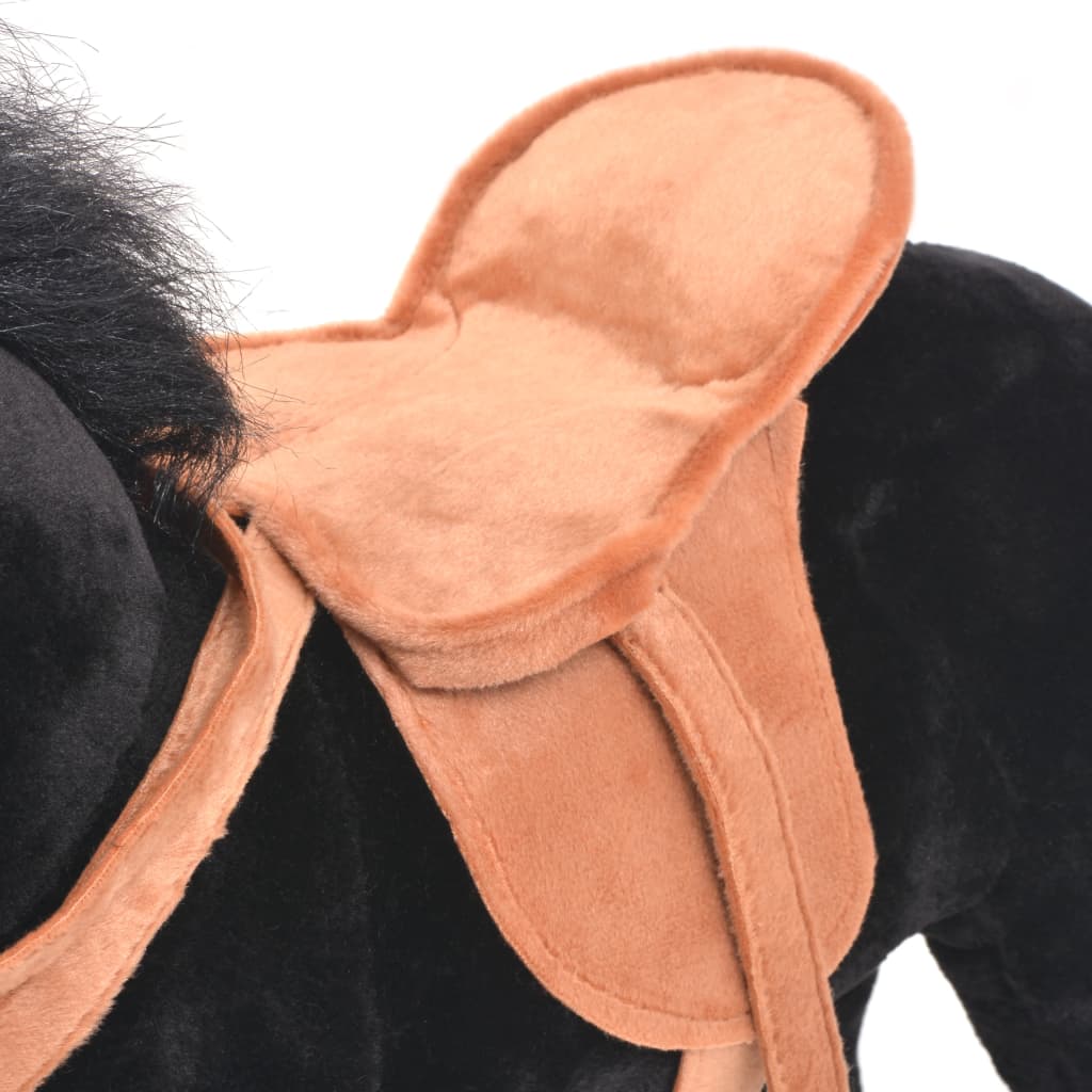 Plüschtier Pferd Stehend Plüsch Schwarz - Premium Stofftiere - Just €105.89! Shop now at homesales4u