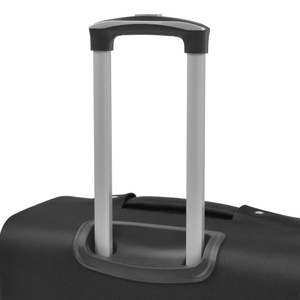 3-tlg. Weichgepäck Trolley-Set Schwarz - Premium Reisekoffer - Just €186.83! Shop now at homesales4u