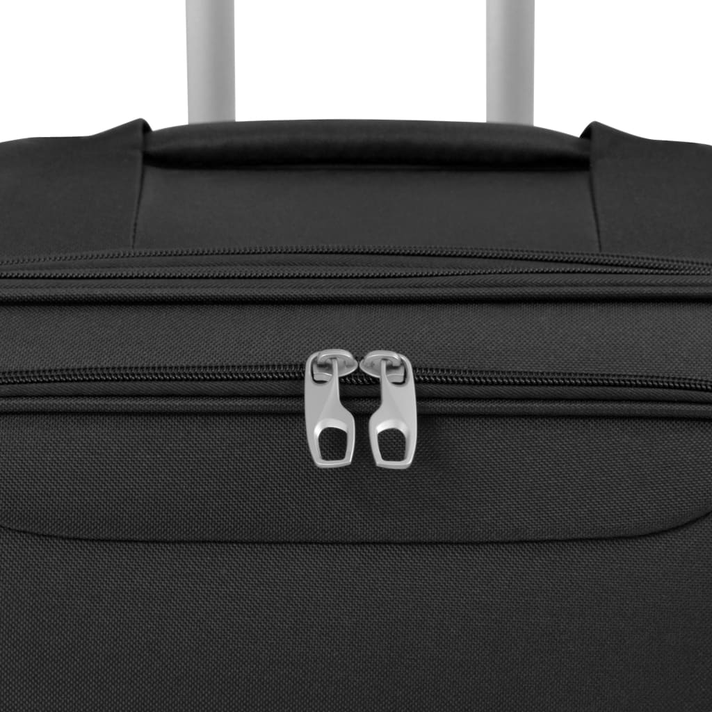 3-tlg. Weichgepäck Trolley-Set Schwarz - Premium Reisekoffer - Just €186.83! Shop now at homesales4u