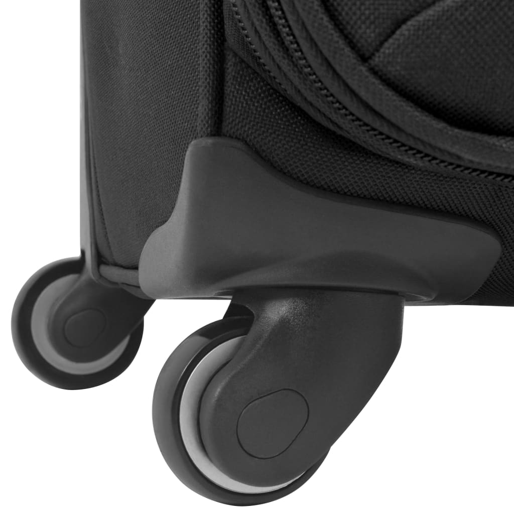 3-tlg. Weichgepäck Trolley-Set Schwarz - Premium Reisekoffer - Just €186.83! Shop now at homesales4u