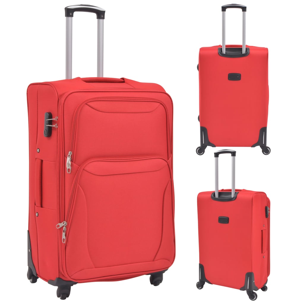 3-tlg. Weichgepäck Trolley-Set Rot - Premium Reisekoffer - Just €191.76! Shop now at homesales4u
