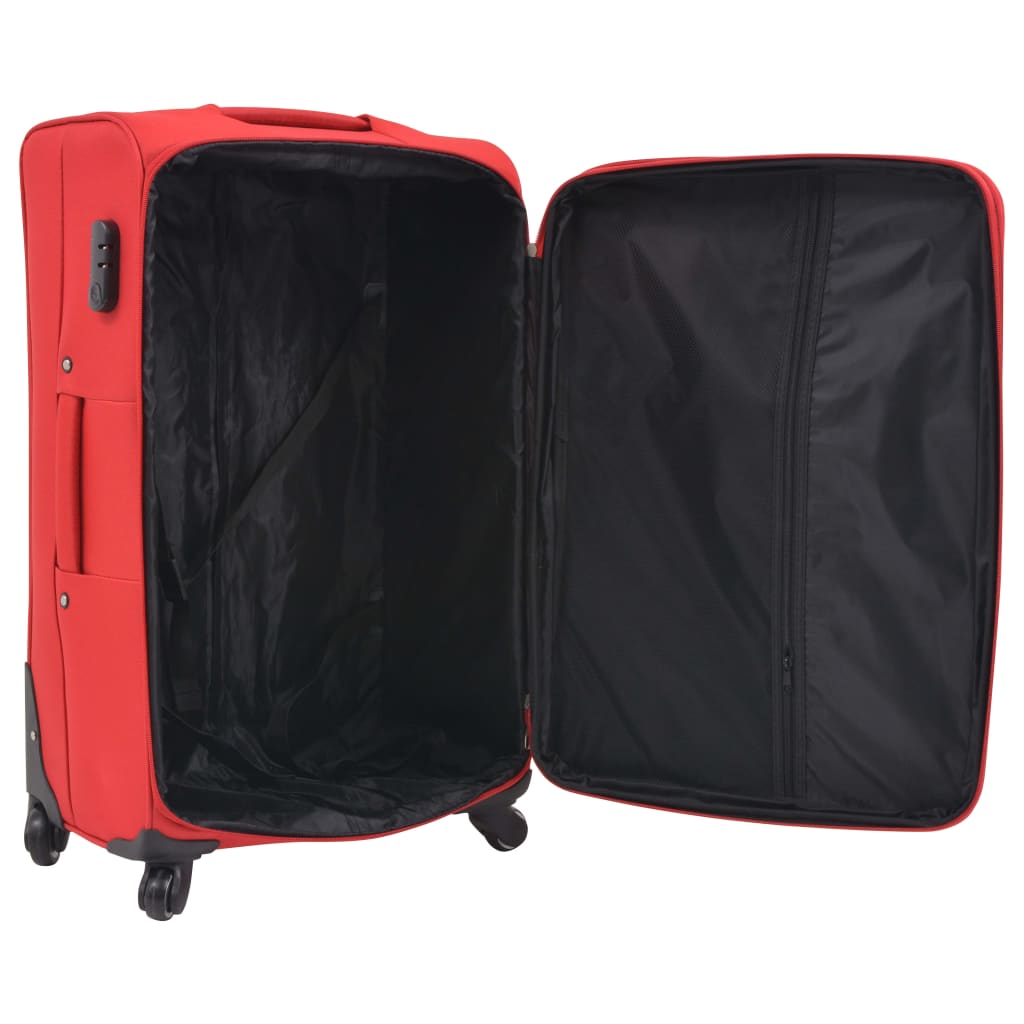 3-tlg. Weichgepäck Trolley-Set Rot - Premium Reisekoffer - Just €191.76! Shop now at homesales4u