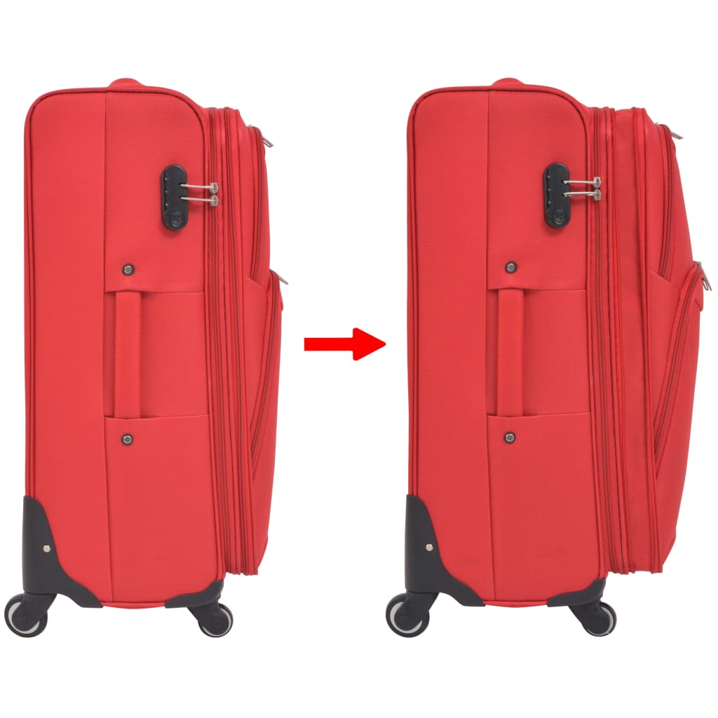 3-tlg. Weichgepäck Trolley-Set Rot - Premium Reisekoffer - Just €191.76! Shop now at homesales4u