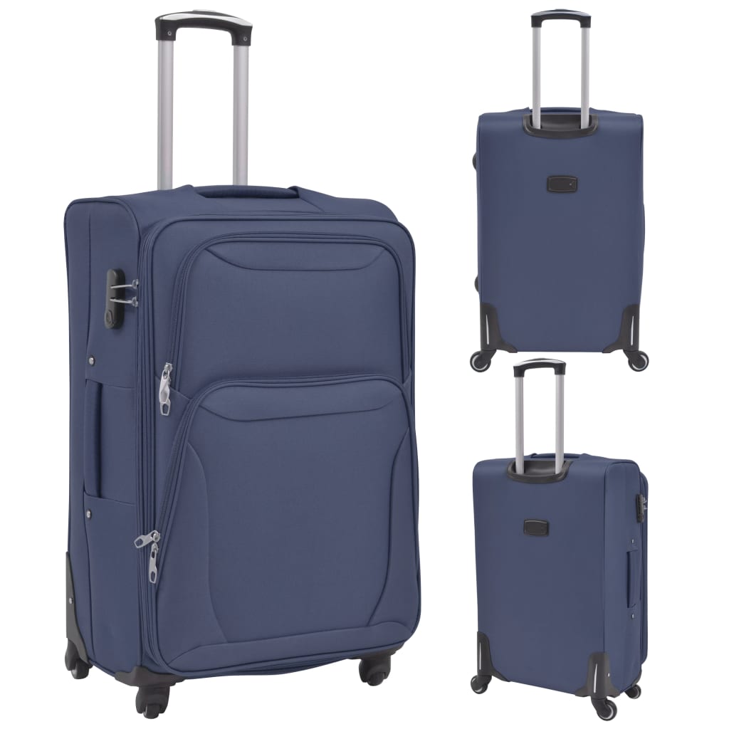 3-tlg. Weichgepäck Trolley-Set Marineblau - Premium Reisekoffer - Just €205.78! Shop now at homesales4u