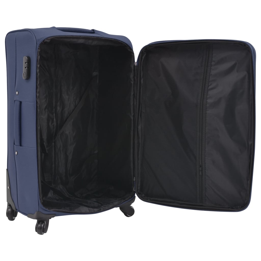 3-tlg. Weichgepäck Trolley-Set Marineblau - Premium Reisekoffer - Just €205.78! Shop now at homesales4u